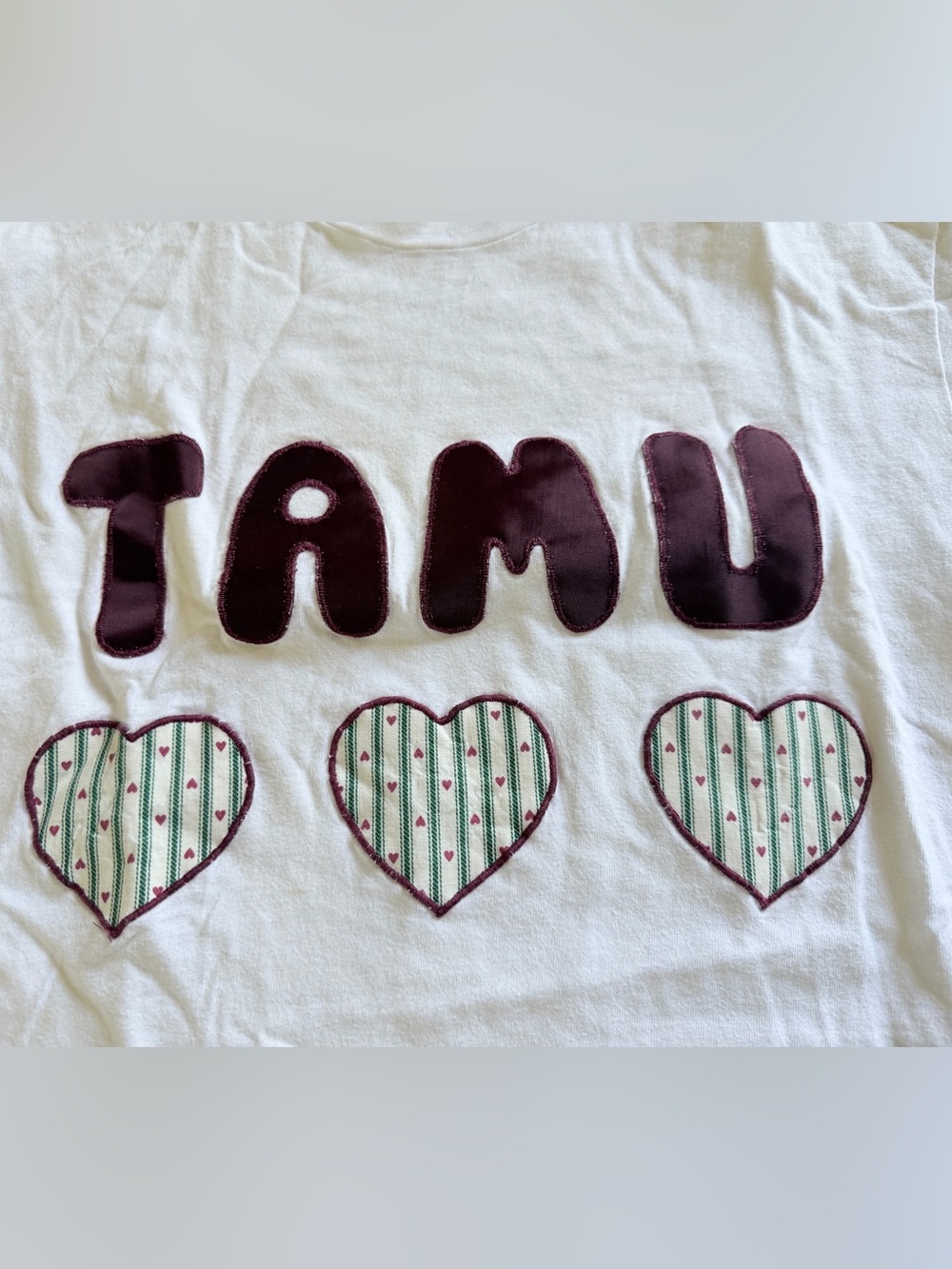 Vintage 90s TAMU Texas A&M Heart Appliqué Oversized Tee Aggies